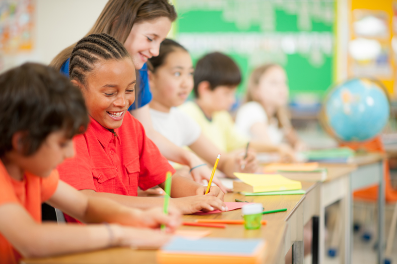 students working at their desks